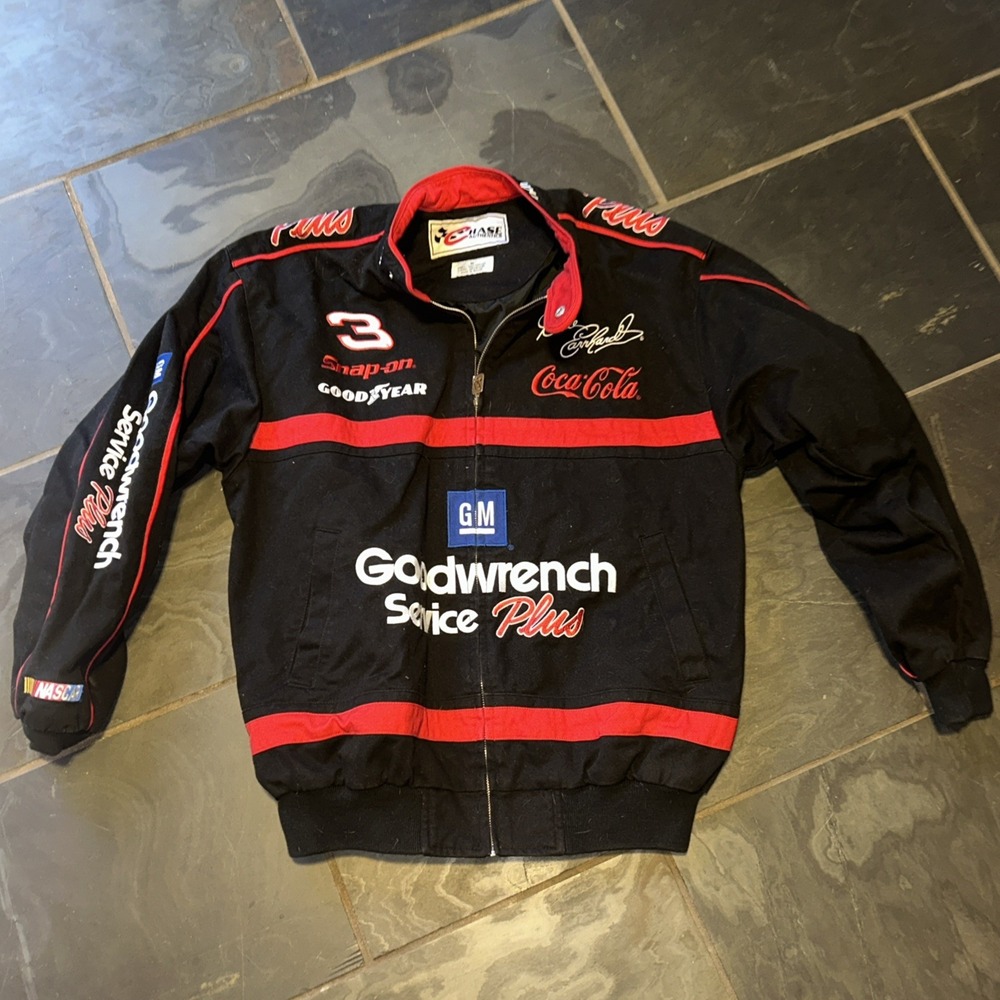 Vintage DALE EARNHARDT #3 GM Goodwrench Plus Black Denim CHASE Jacket / Coat Med